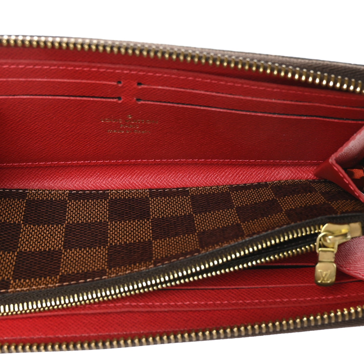 Damier Ebene Clemence Wallet Cherry