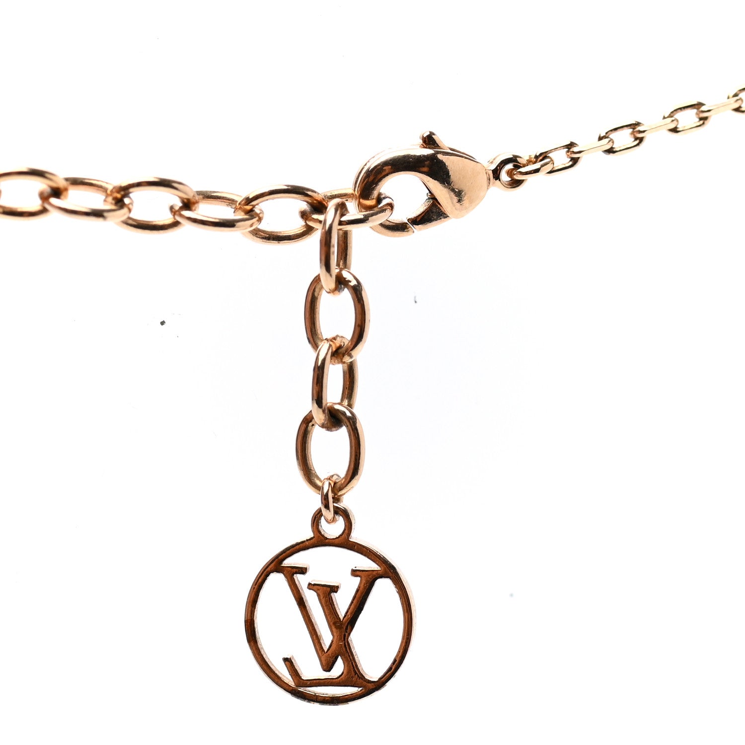 Louis Vuitton Swarovski LV and V Heart Strass Necklace Rose Gold 5 of 7