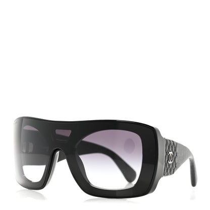 Chanel Lambskin Shield Quilted Sunglasses 71267 Black 1 of 8