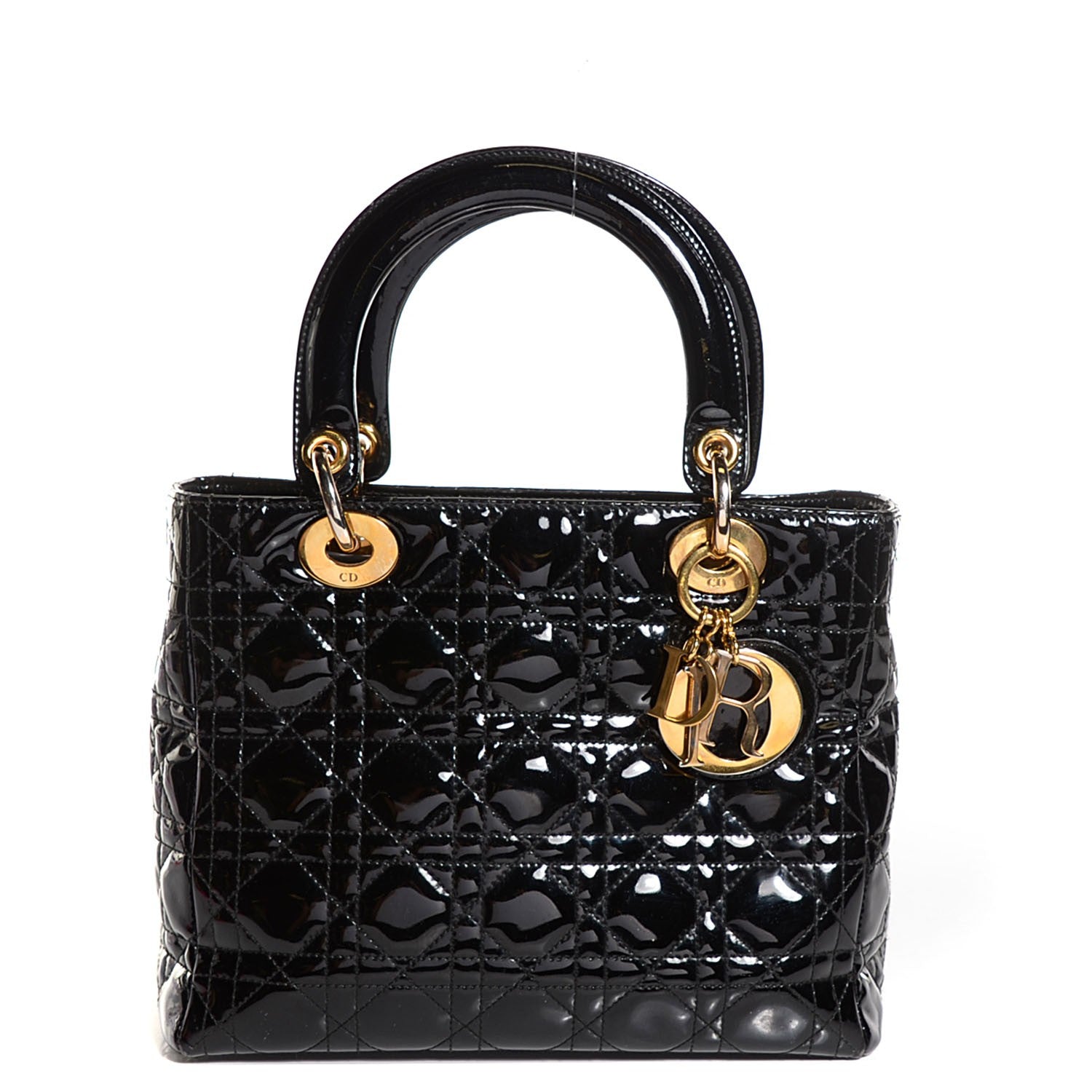 Christian Dior Patent Cannage Medium Lady Dior Black 1 of 7