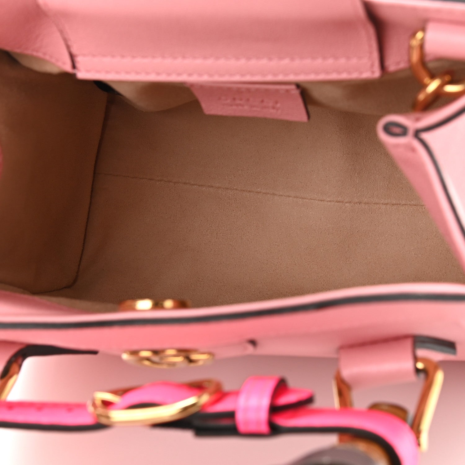 Gucci Wonka Grain Calfskin Mini Diana Tote Bag Wild Rose Fuxia Fluo 5 of 12