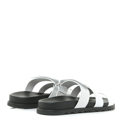 Hermes Calfskin Womens Chypre Sandals 38 White 4 of 11