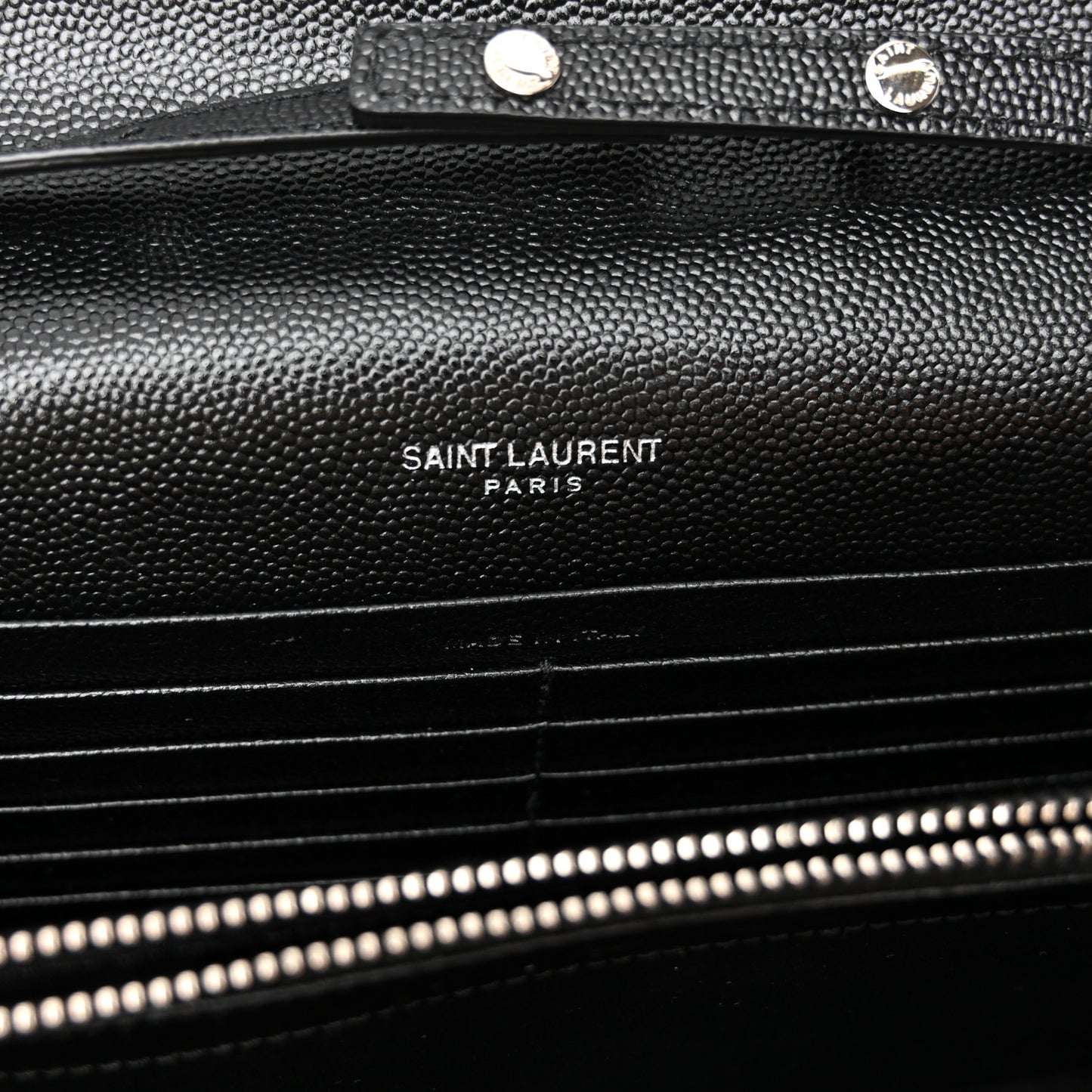 Grain De Poudre Matelasse Chevron Monogram Chain Wallet Black