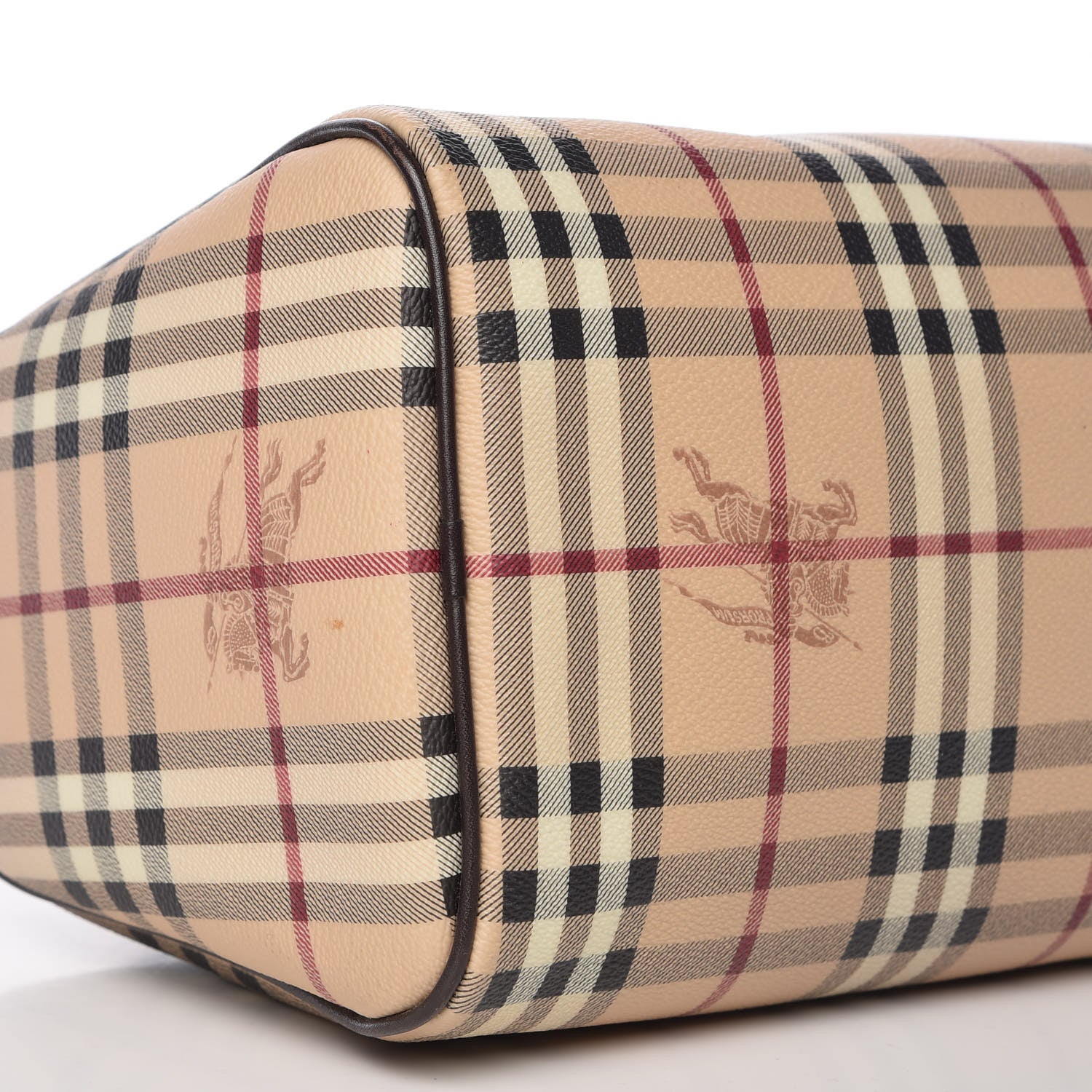 Burberry Haymarket Check Small Chester Bowling Bag Chocolate 8 of 9