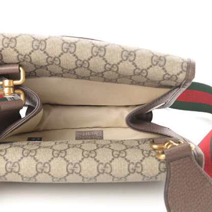 Gucci GG Supreme Monogram Web Small Neo Vintage Double Flap Messenger Bag Beige New Acero 6 of 12