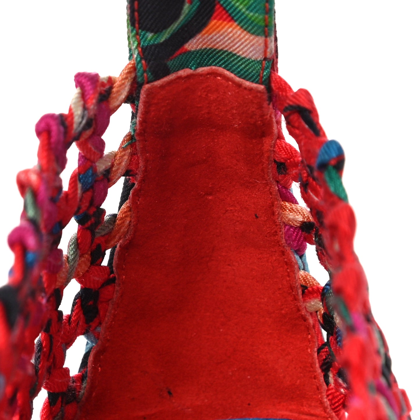 Printed Silk Braided Minorque Ballerina Flats 39.5 Multicolor