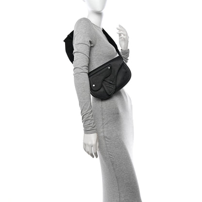 Christian Dior Grained Calfskin Saddle Messenger Bag Black 2 of 14