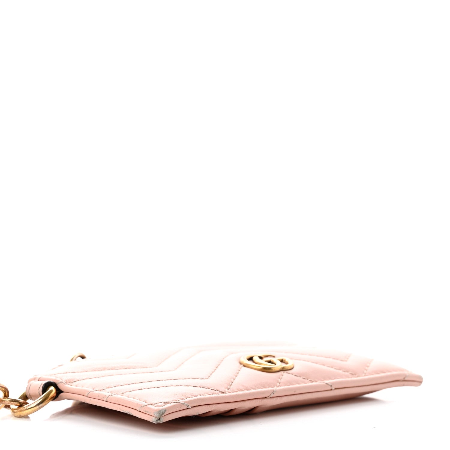 Gucci Calfskin Matelasse GG Marmont Coin Case Card Holder Wristlet Perfect Pink 4 of 8