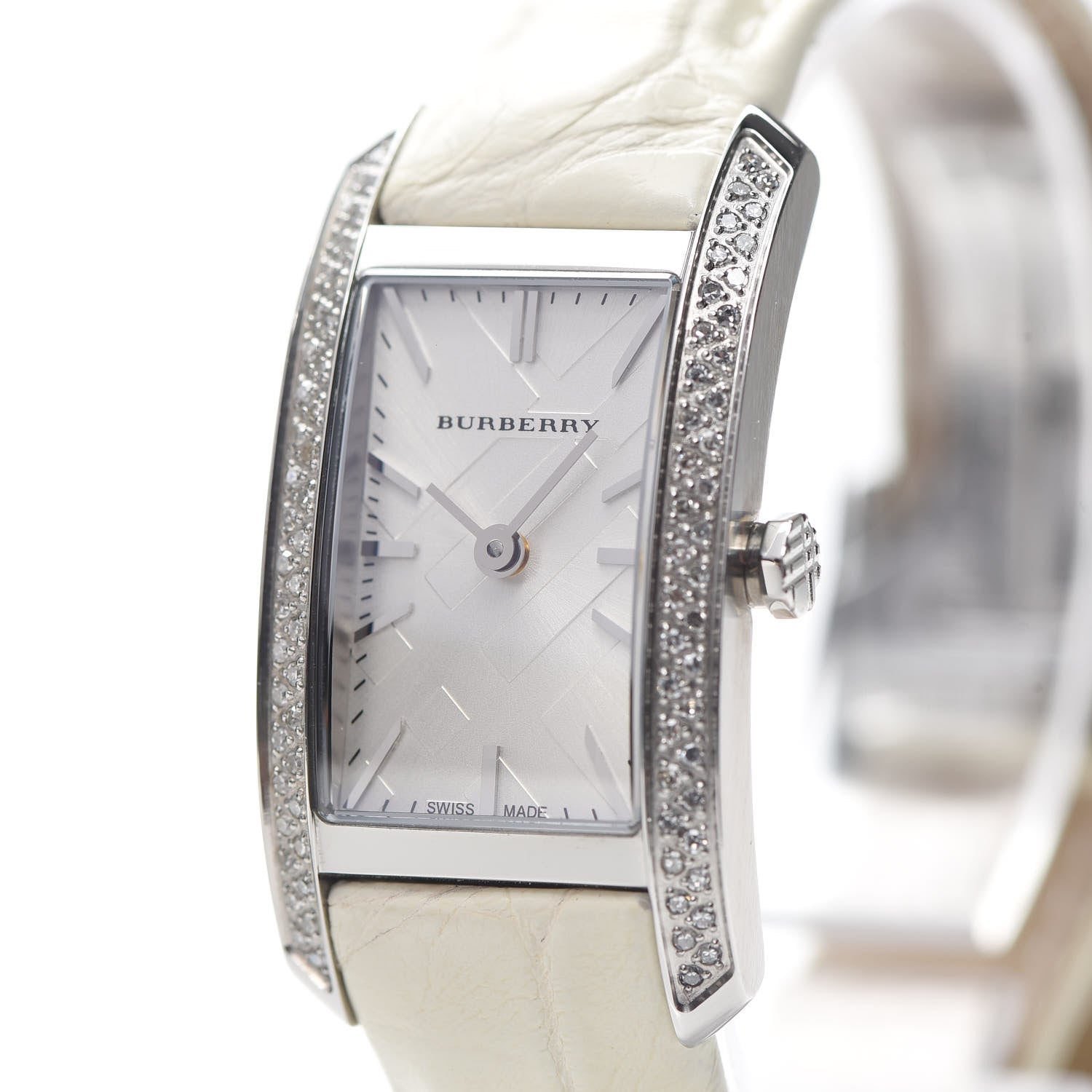 Burberry Stainless Steel Alligator Diamond Bezel 20mm Quartz Watch BU9506 8 of 8