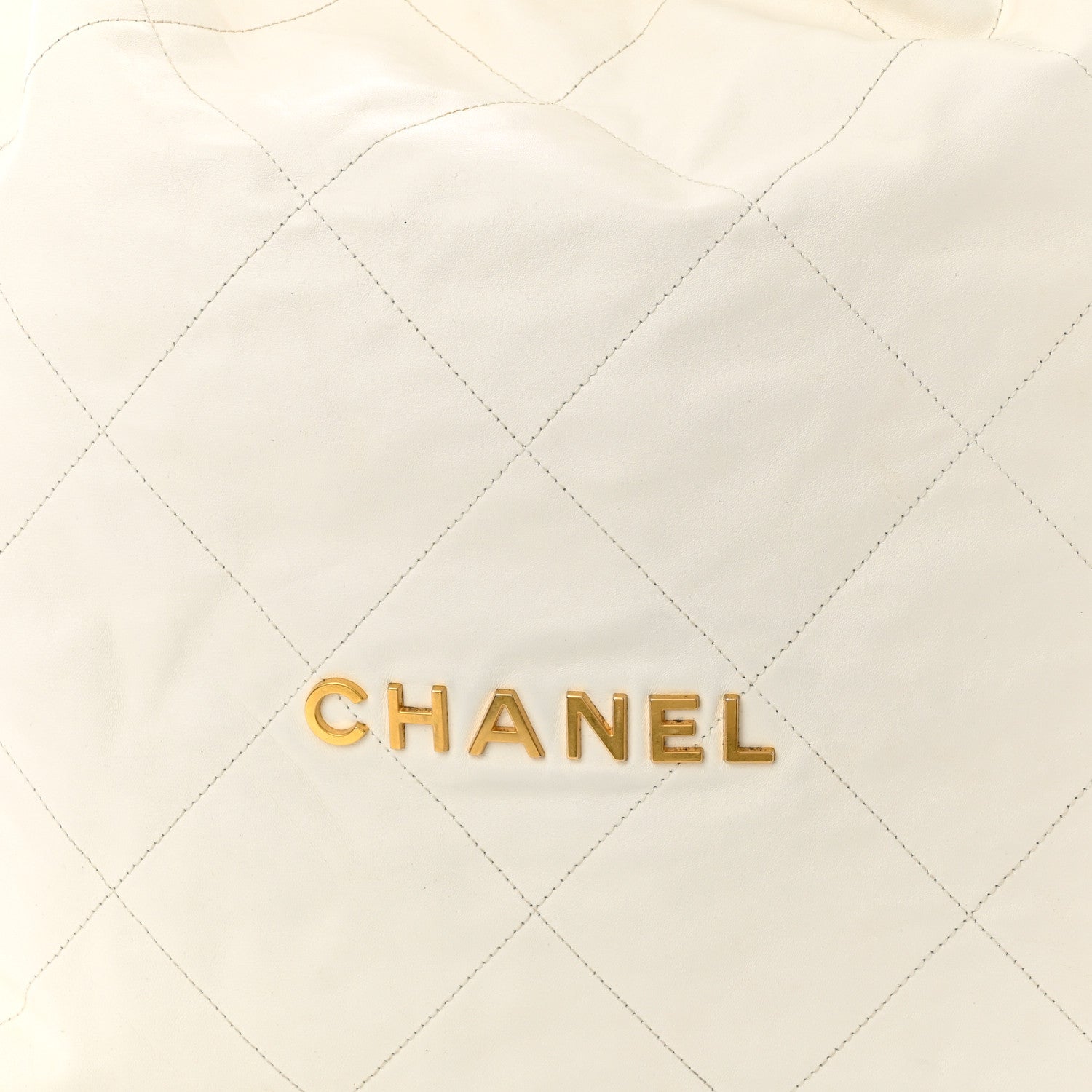 Chanel Shiny Calfskin Quilted Large Chanel 22 White 9 of 13
