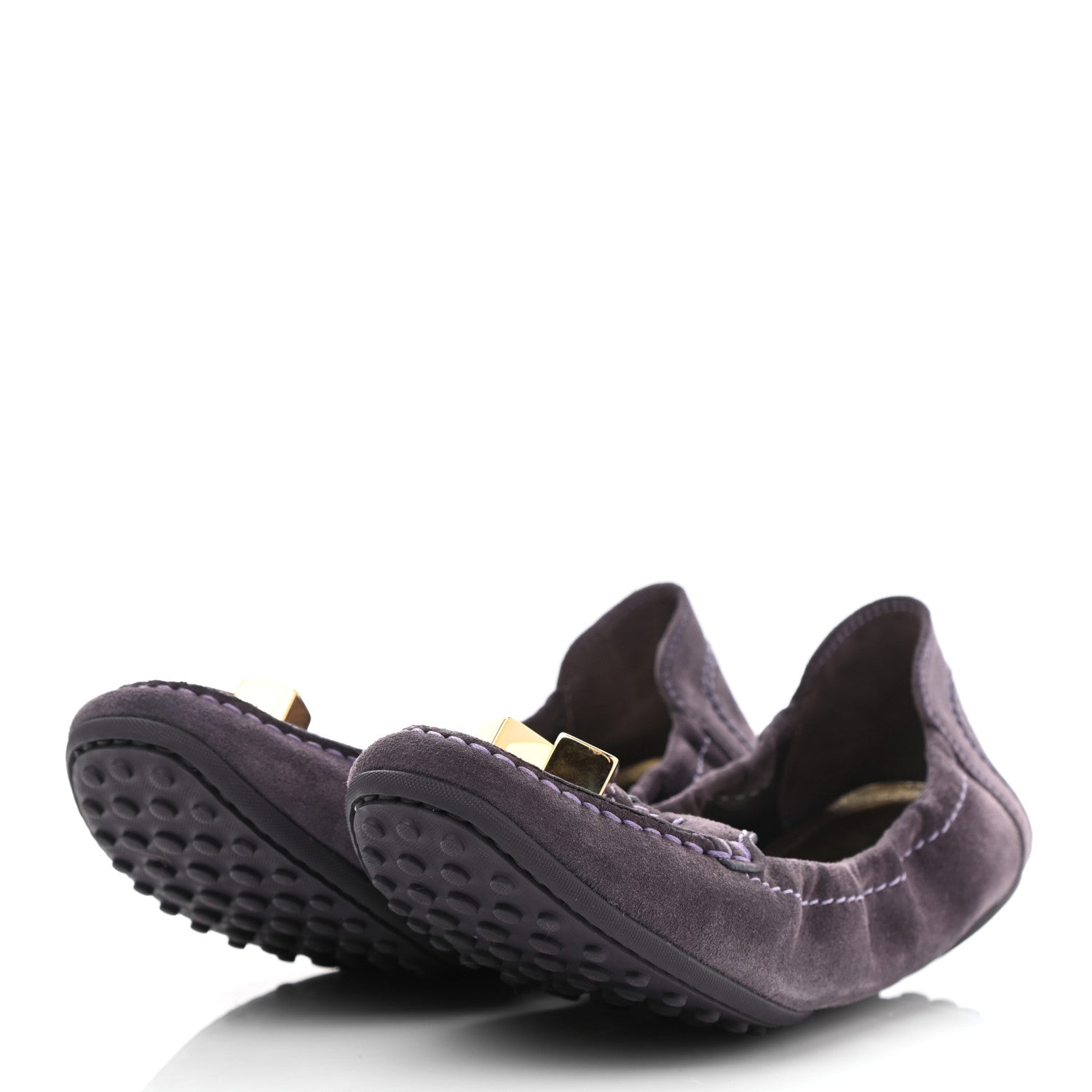 Louis Vuitton Suede Lovely Ballet Flats 37 Purple 3 of 8
