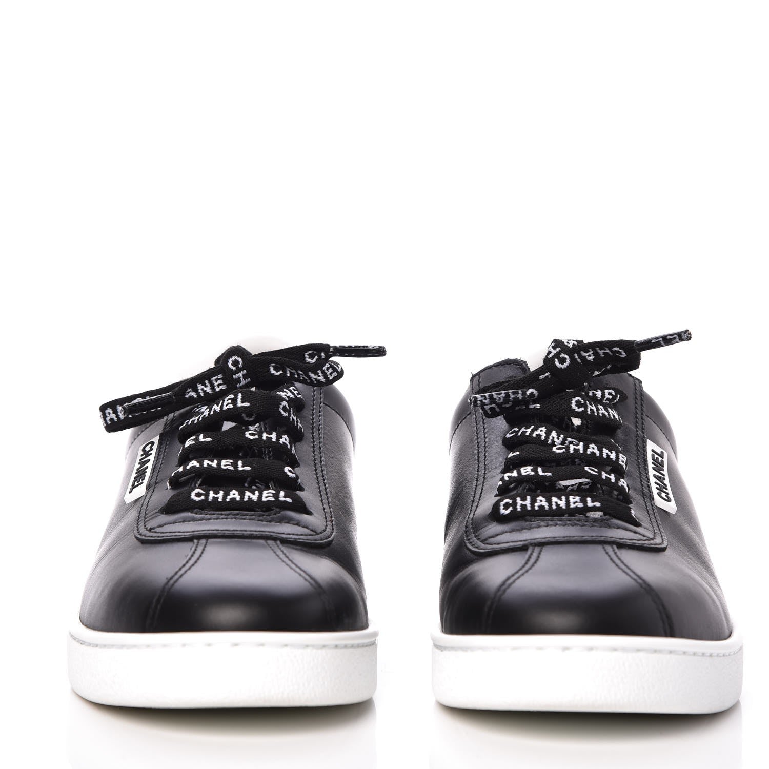 Chanel Calfskin CC Sneakers 36.5 Black 2 of 8