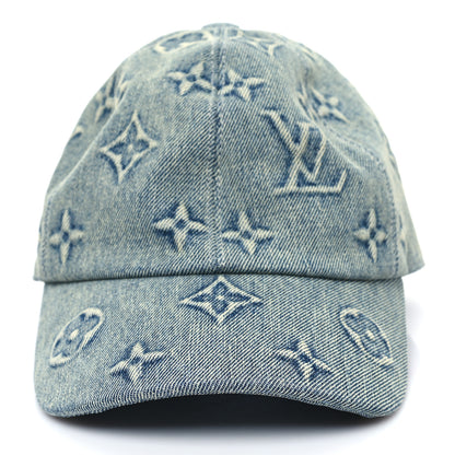 Louis Vuitton Monogram Washed Denim Cap M Blue 3 of 8