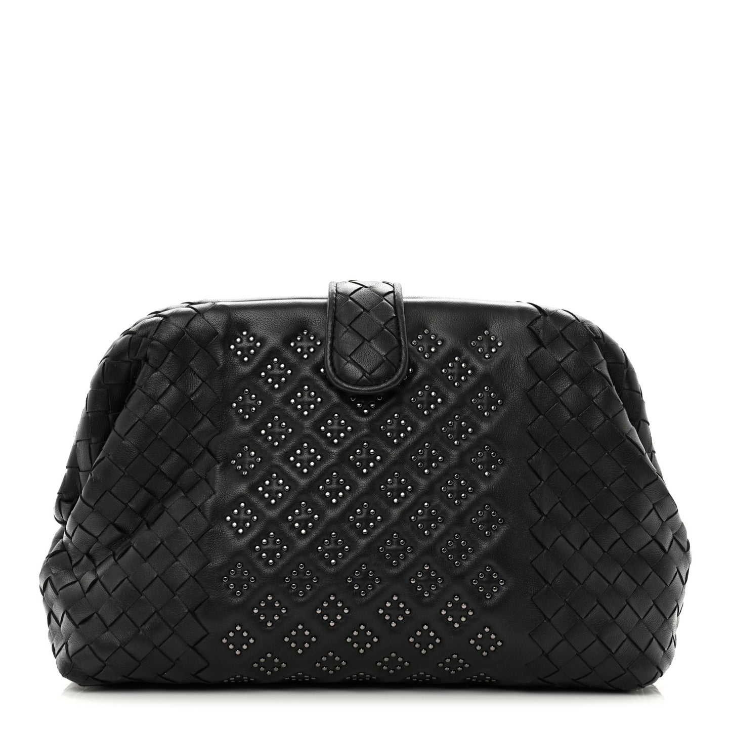 Nappa Intrecciato Studded The Lauren 1980 Clutch Black
