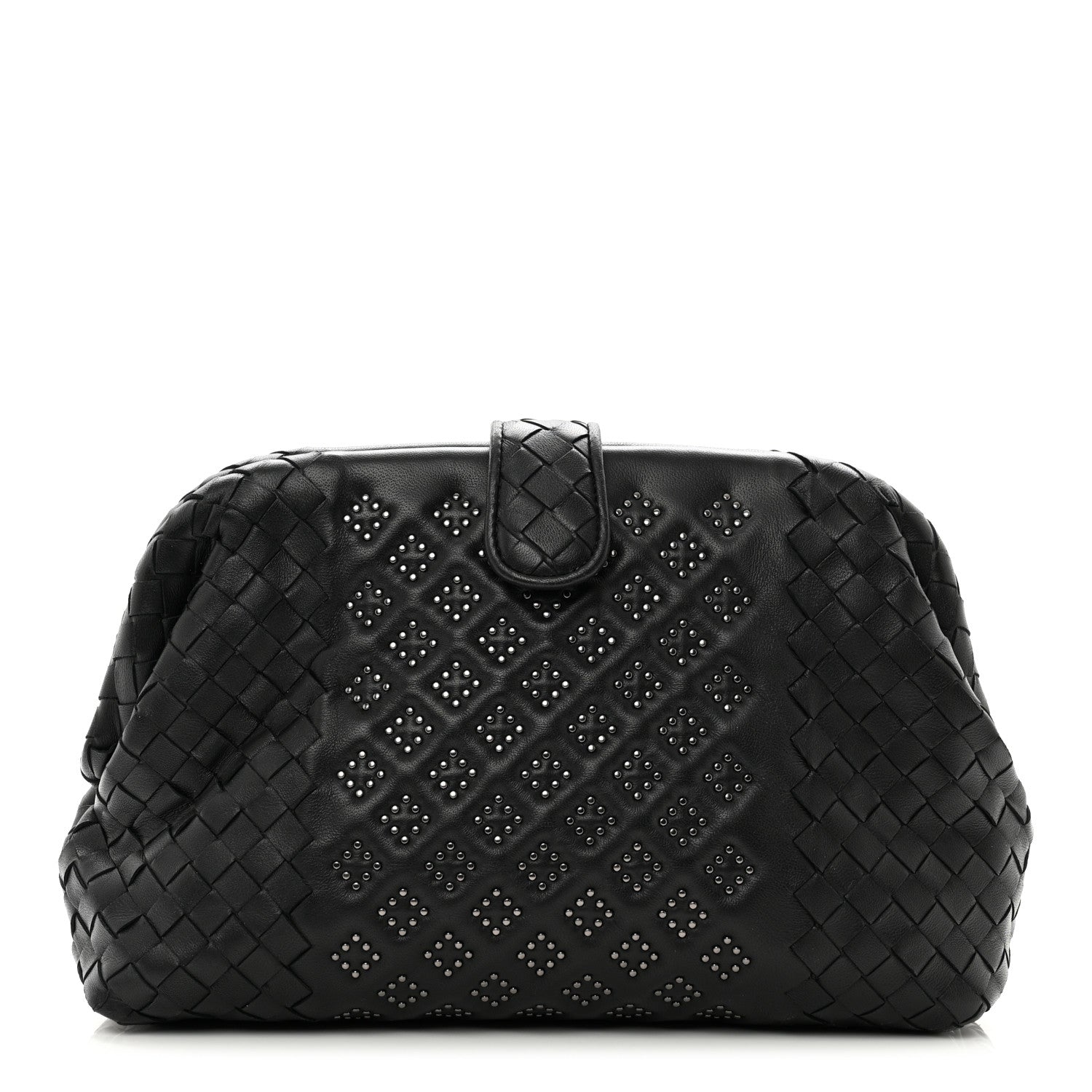 Bottega Veneta Nappa Intrecciato Studded The Lauren 1980 Clutch Black 1 of 6