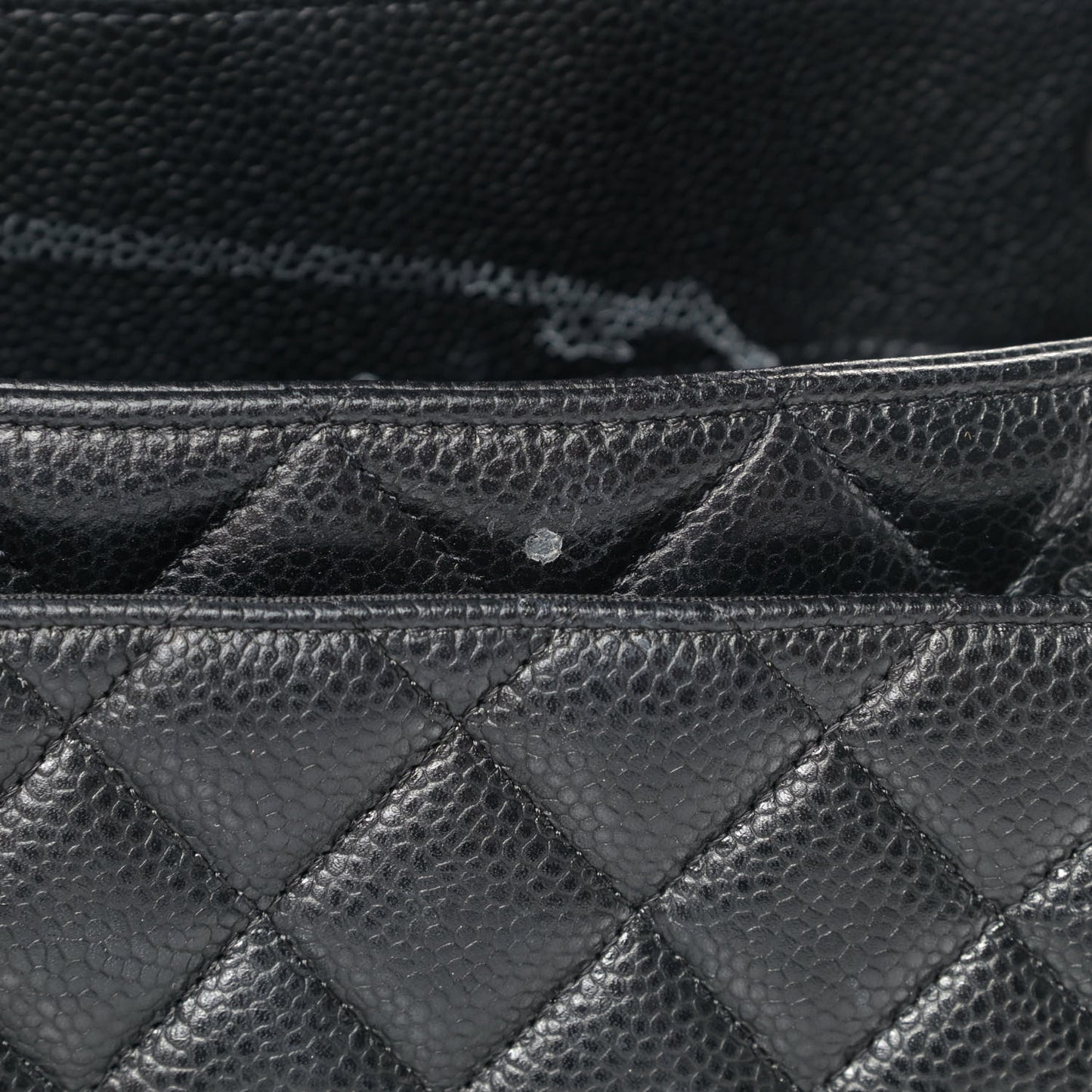 Caviar Quilted Flap Tote Black