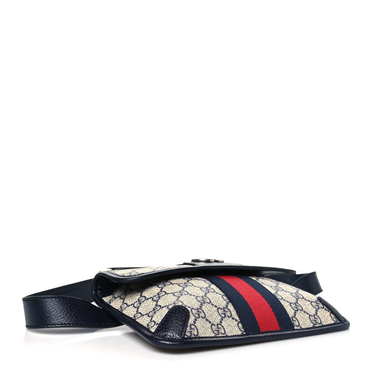 GG Supreme Monogram Web Small Ophidia Belt Bag 120 48 Beige Navy