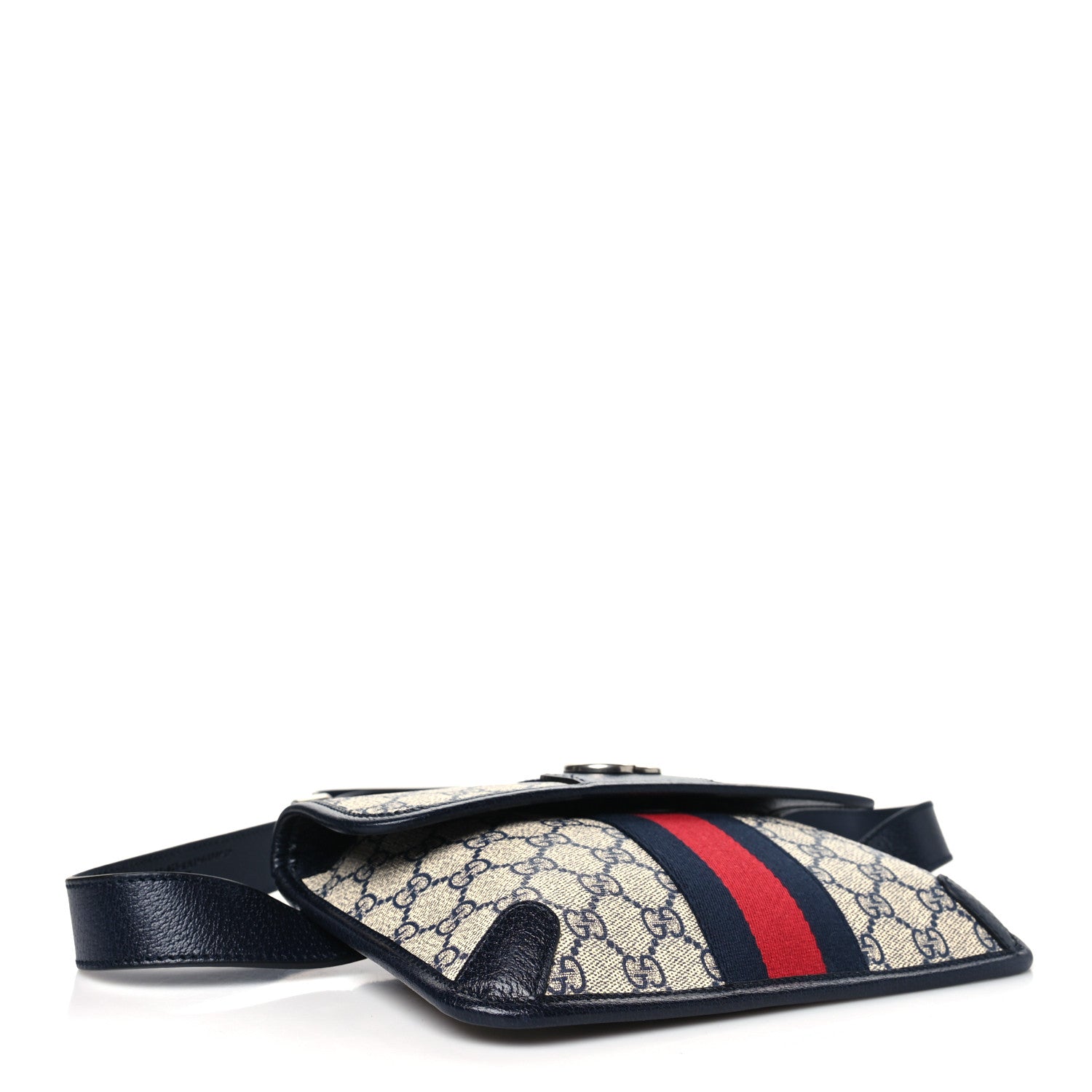 Gucci GG Supreme Monogram Web Small Ophidia Belt Bag 120 48 Beige Navy 4 of 10