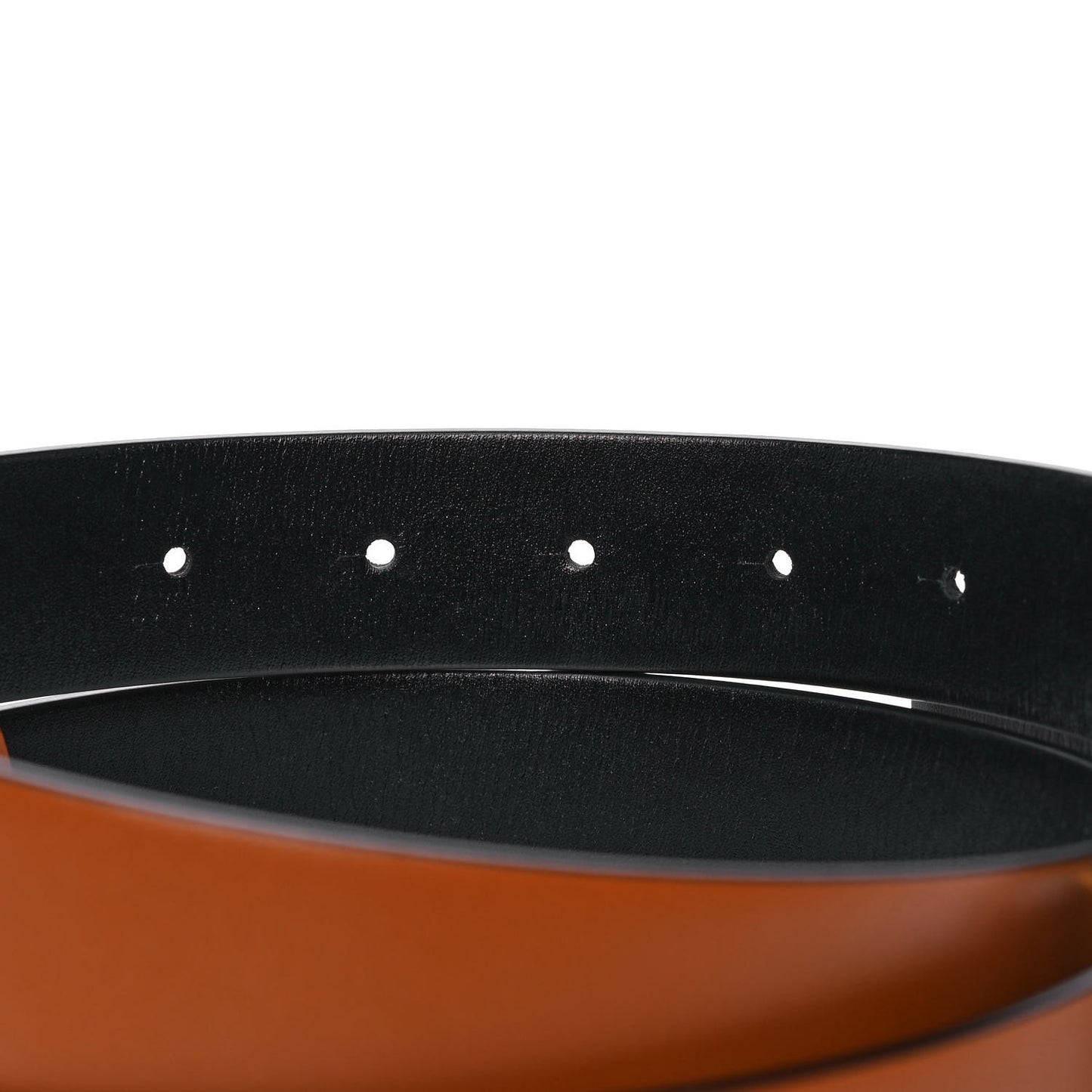 Glossy Calfskin VLogo Reversible 30mm Belt 85 34 Saddle Brown Black