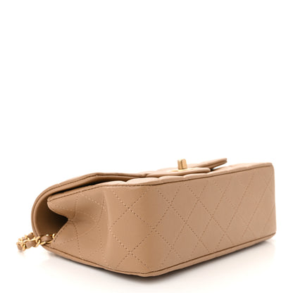 Chanel Lambskin Quilted Metal Mini Top Handle Rectangular Flap Beige 4 of 11