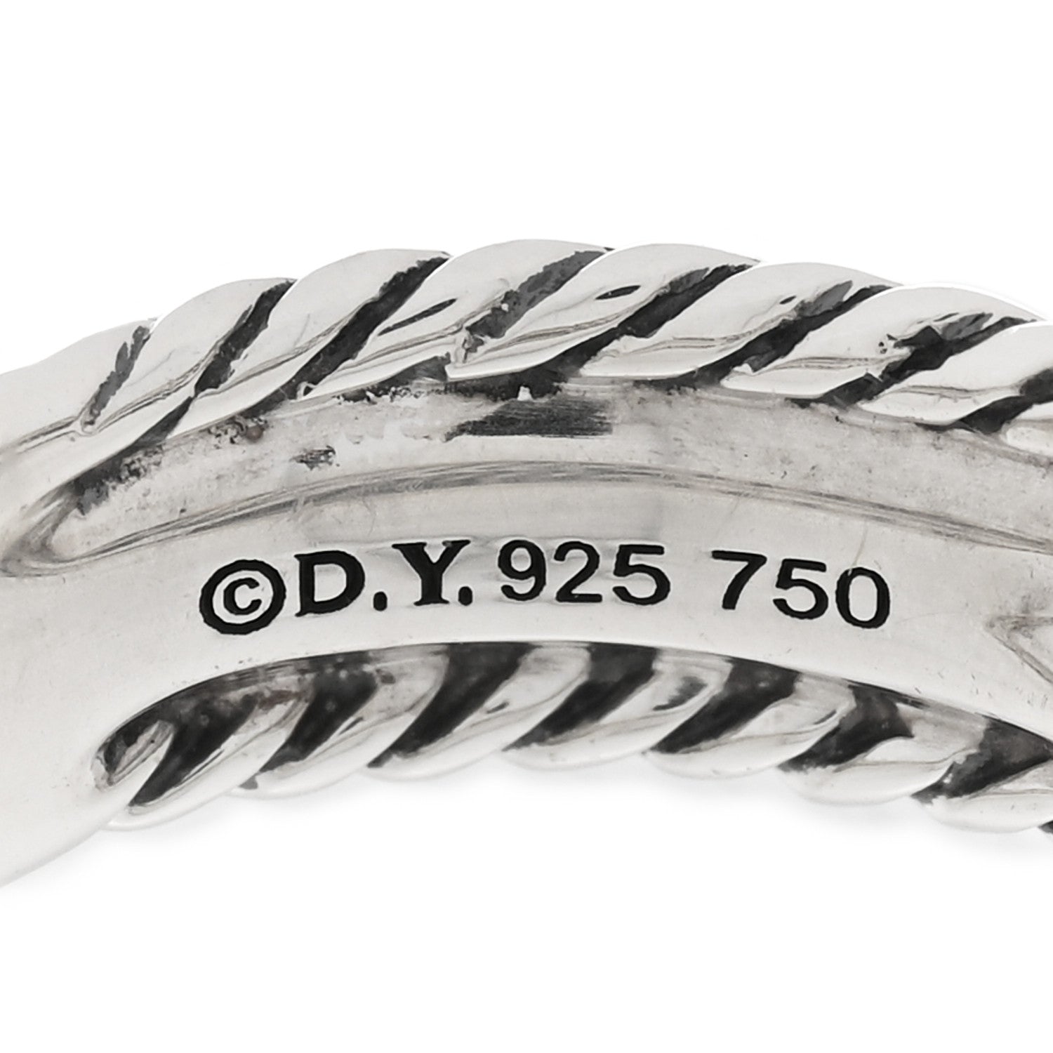 David Yurman Sterling Silver 18K Yellow Gold 6mm X Crossover Ring 52 6 4 of 4