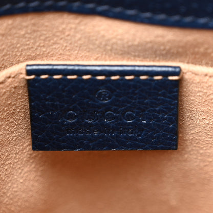 Gucci Glazed Textured Calfskin Web Small Ophidia Bucket Bag Blue Agata 6 of 10
