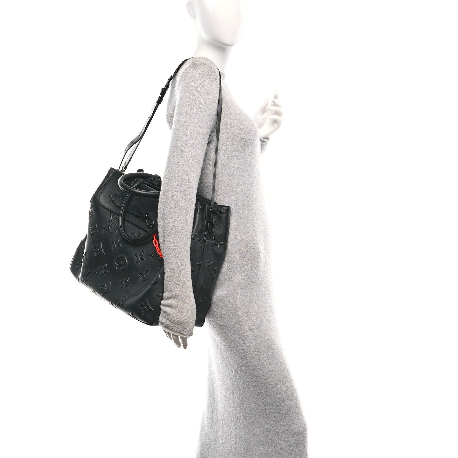 Louis Vuitton Monogram Seal Steamer Tote Black 2 of 9