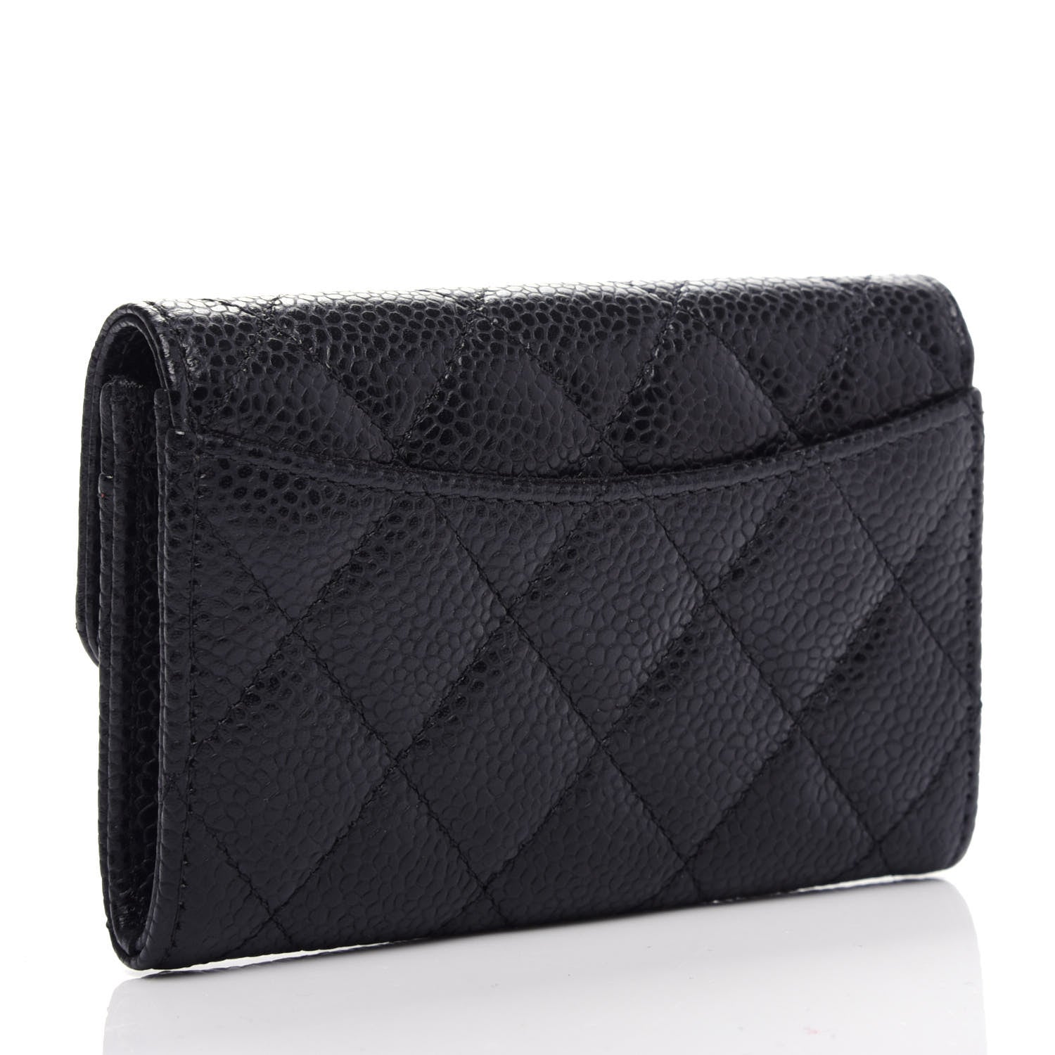 Chanel Caviar Quilted Flap Card Holder Wallet Black 3 of 9