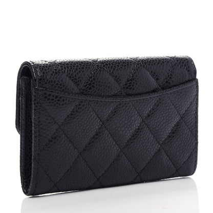 Chanel Caviar Quilted Flap Card Holder Wallet Black 3 of 9