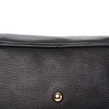 Gucci Pebbled Calfskin Chain Web Shoulder Bag Black 9 of 11
