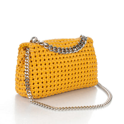Stella McCartney Faux Leather Woven Bex Shoulder Bag Yellow 3 of 7