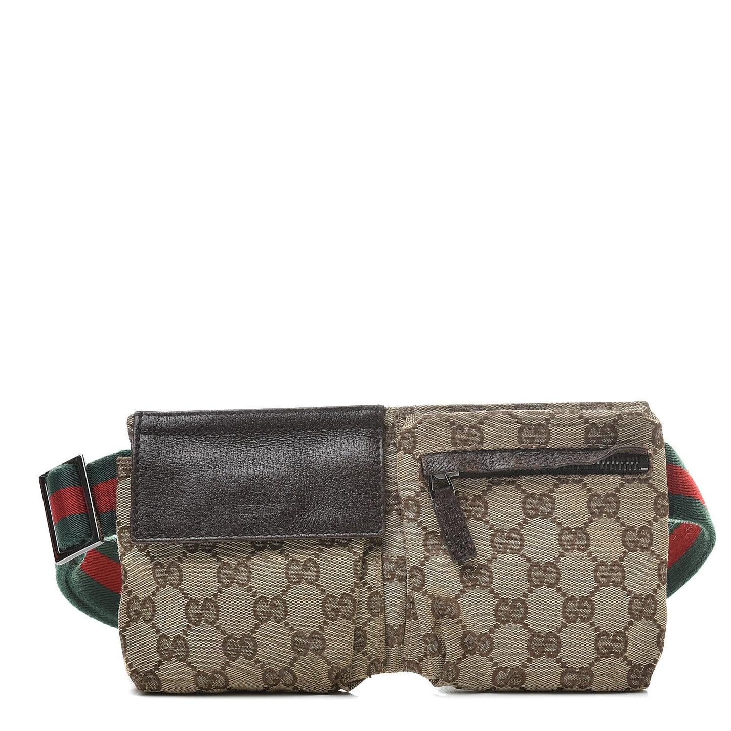 Monogram Web Belt Bag Dark Brown