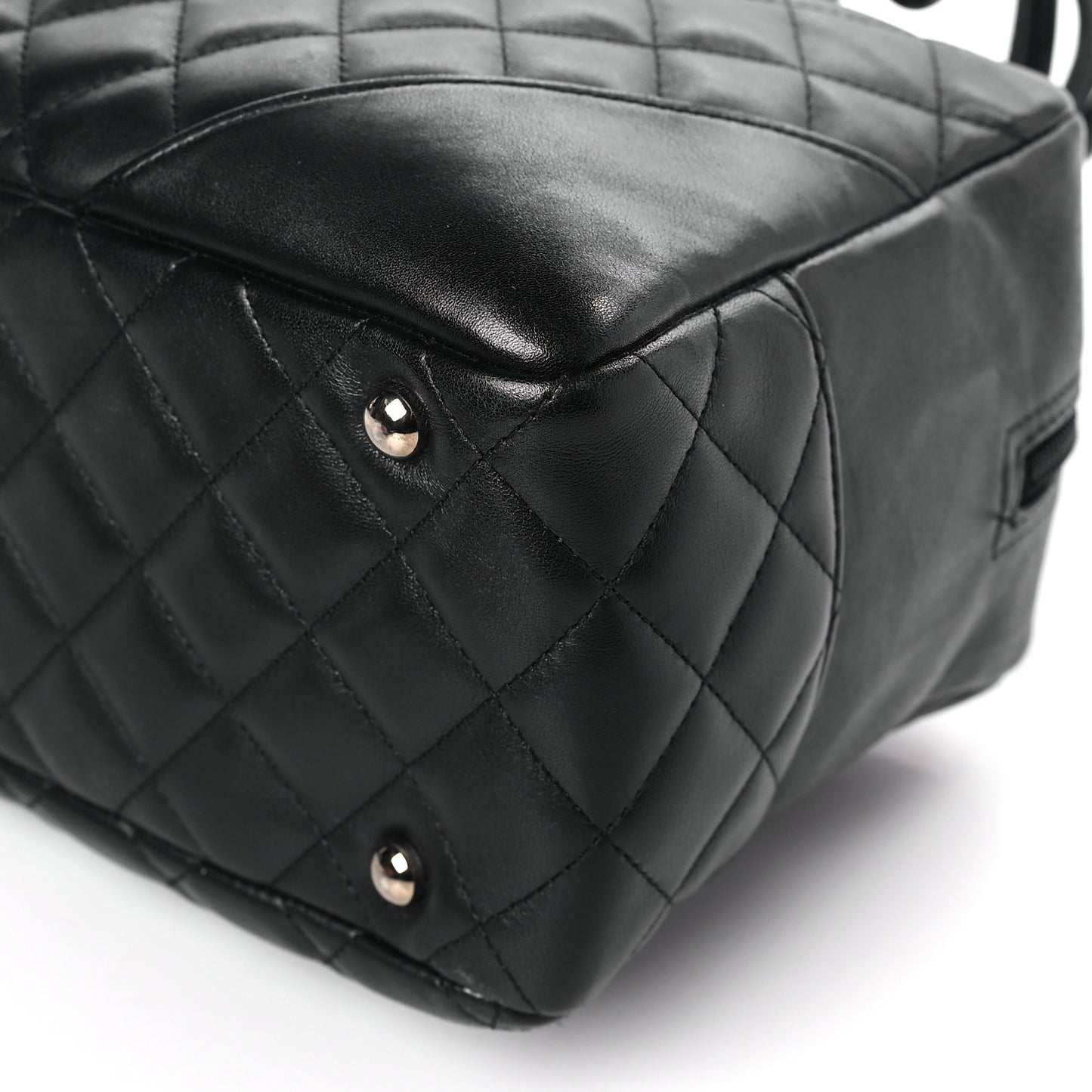 Calfskin Quilted Large Cambon Bowler Black