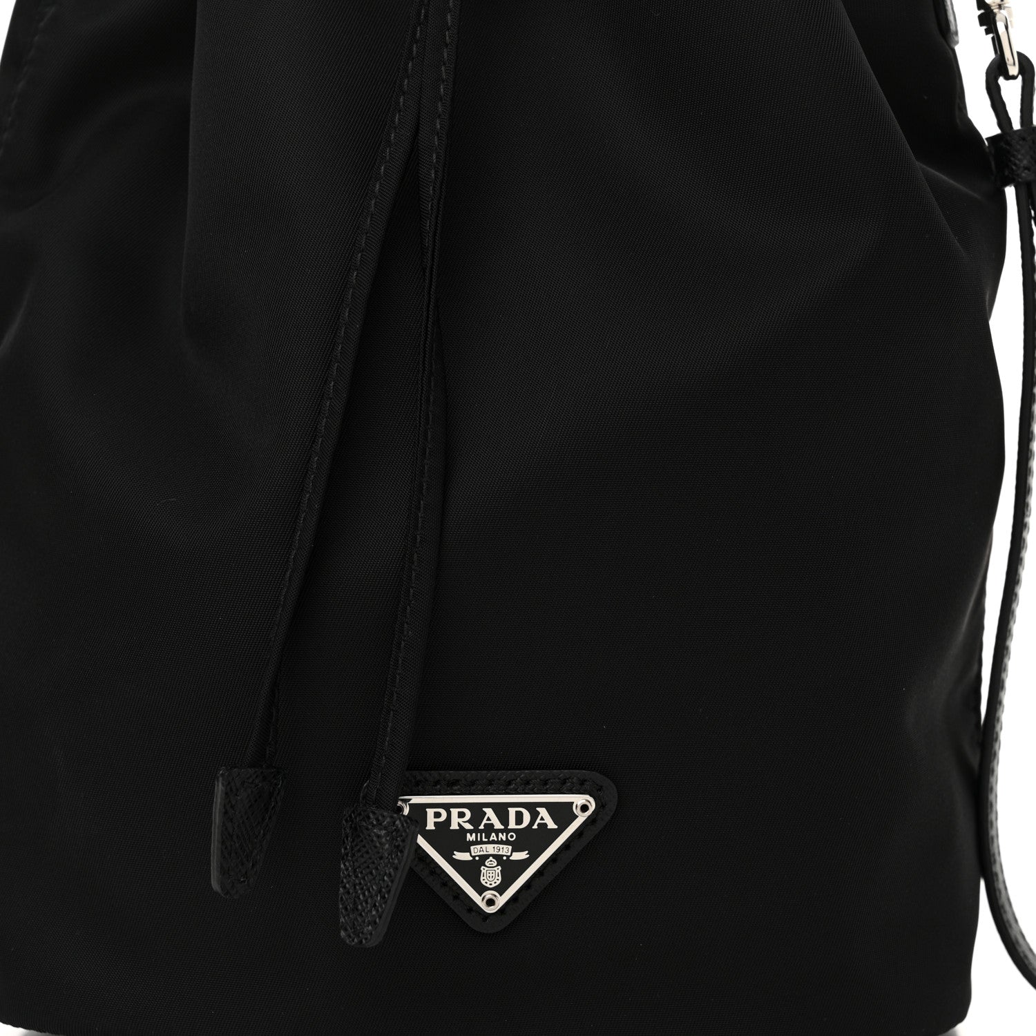 Prada Saffiano Tessuto Nylon Vela Bucket Wristlet Black 8 of 10