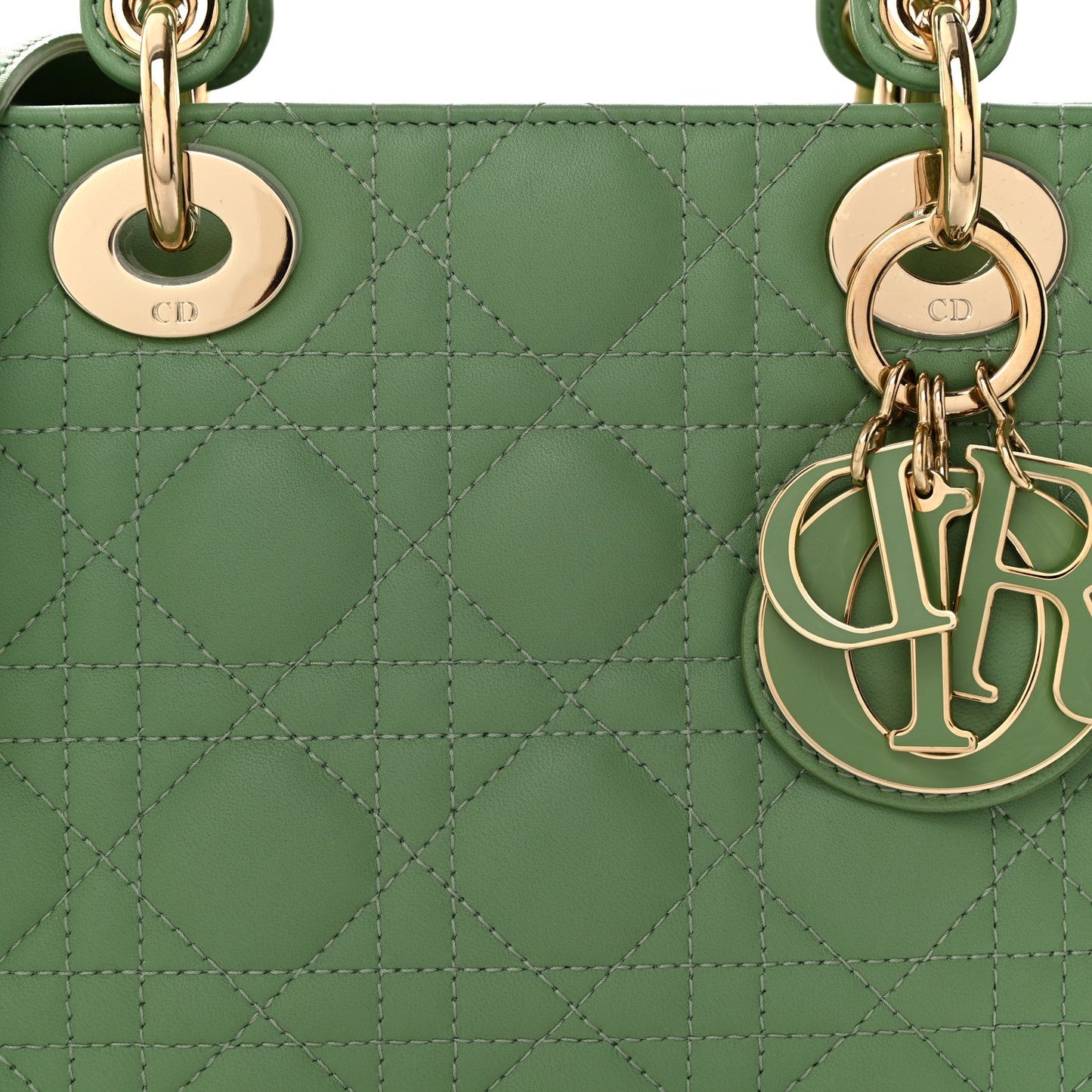 Lambskin Cannage Small My ABCDior Lady Dior Green