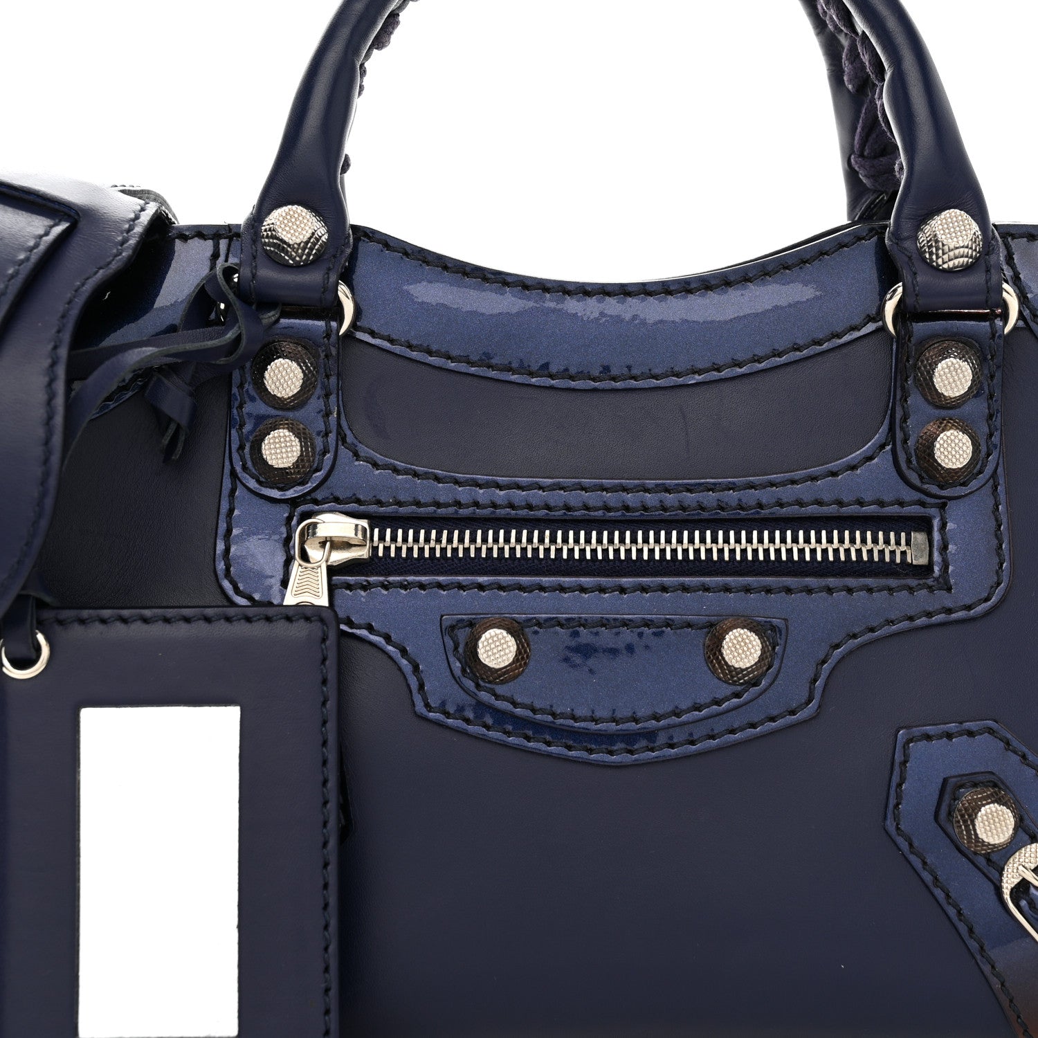 Balenciaga Smooth Calfskin Metallic Patent Giant 12 Silver Hardware Mini City Ultraviolet 8 of 12
