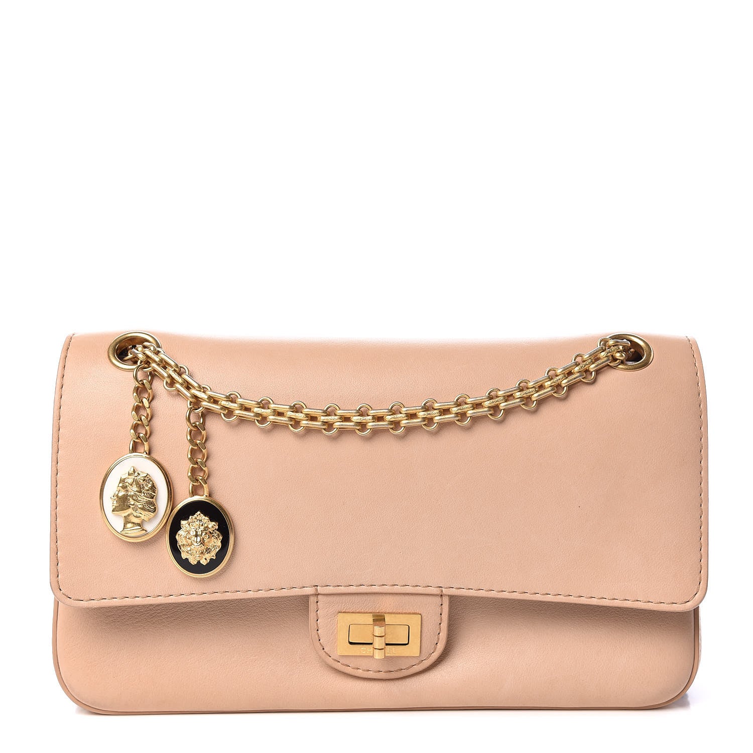 Chanel Calfskin Nude 2.55 Medals Reissue 225 Flap Beige 1 of 18