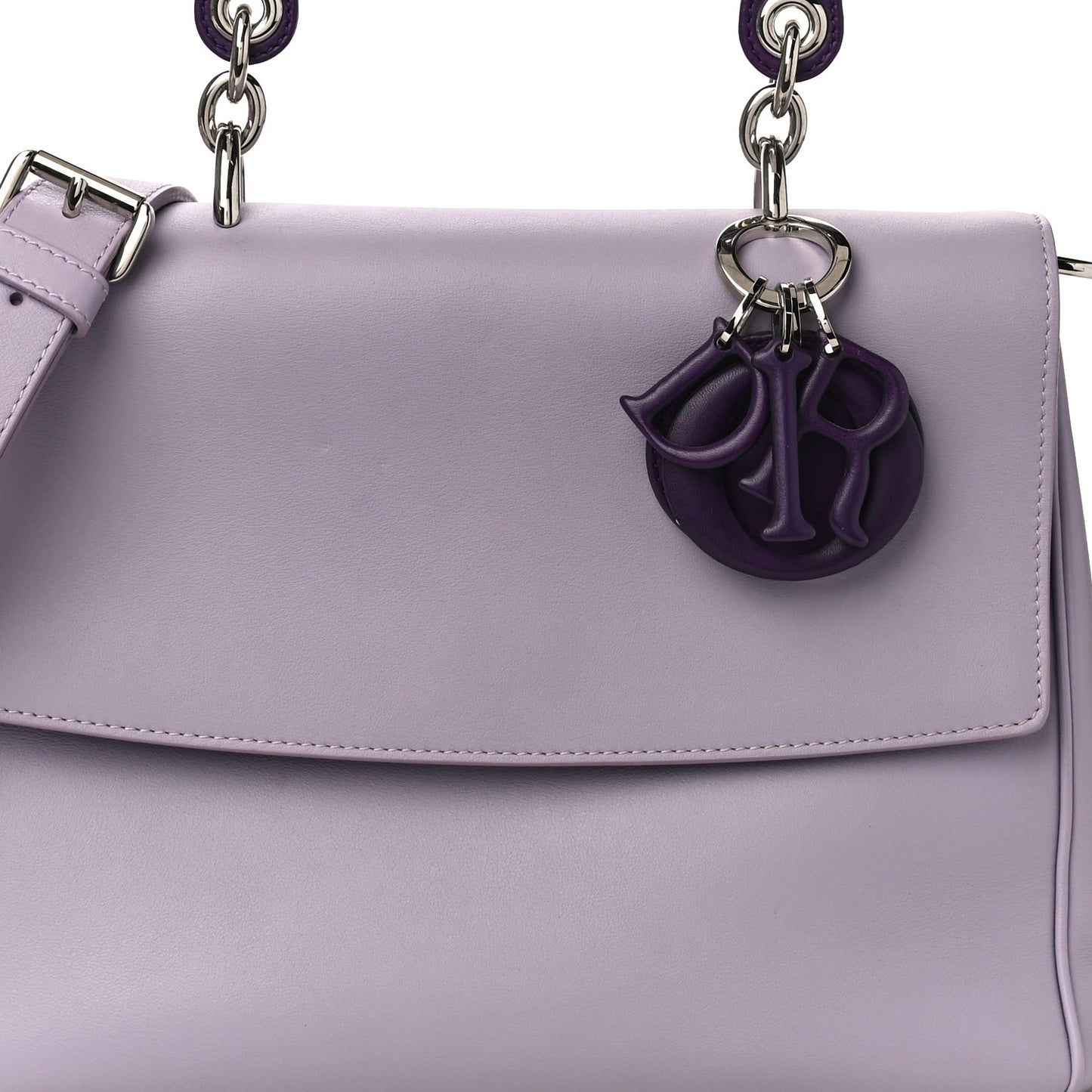 Smooth Calfskin Bi-Color Small Be Dior Flap Lilac Purple