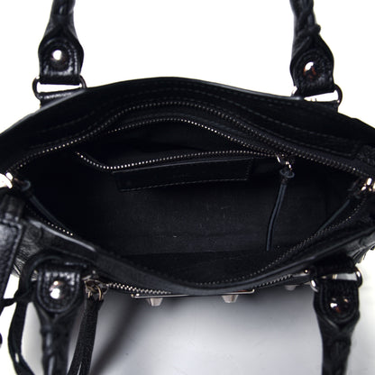 Balenciaga Chevre Silver Metallic Edge Hardware Mini City Black 4 of 4