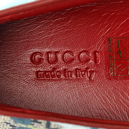 Gucci GG Supreme Monogram Blooms Womens Slip On Sneakers 38 Beige Blue Navy Red 7 of 8