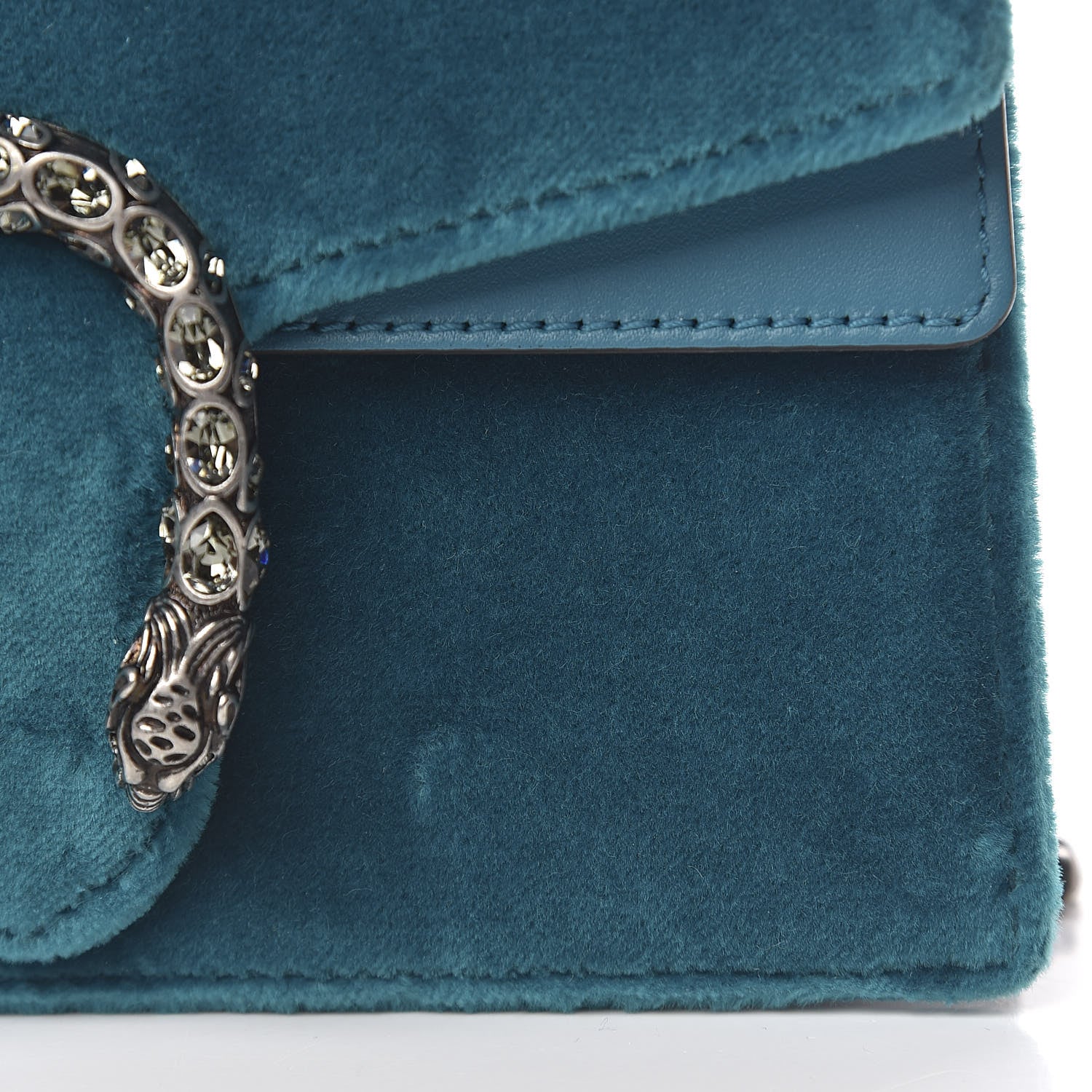 Gucci Velvet Super Mini Dionysus Shoulder Bag Pavone Cyan 10 of 11