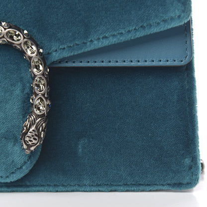 Gucci Velvet Super Mini Dionysus Shoulder Bag Pavone Cyan 10 of 11