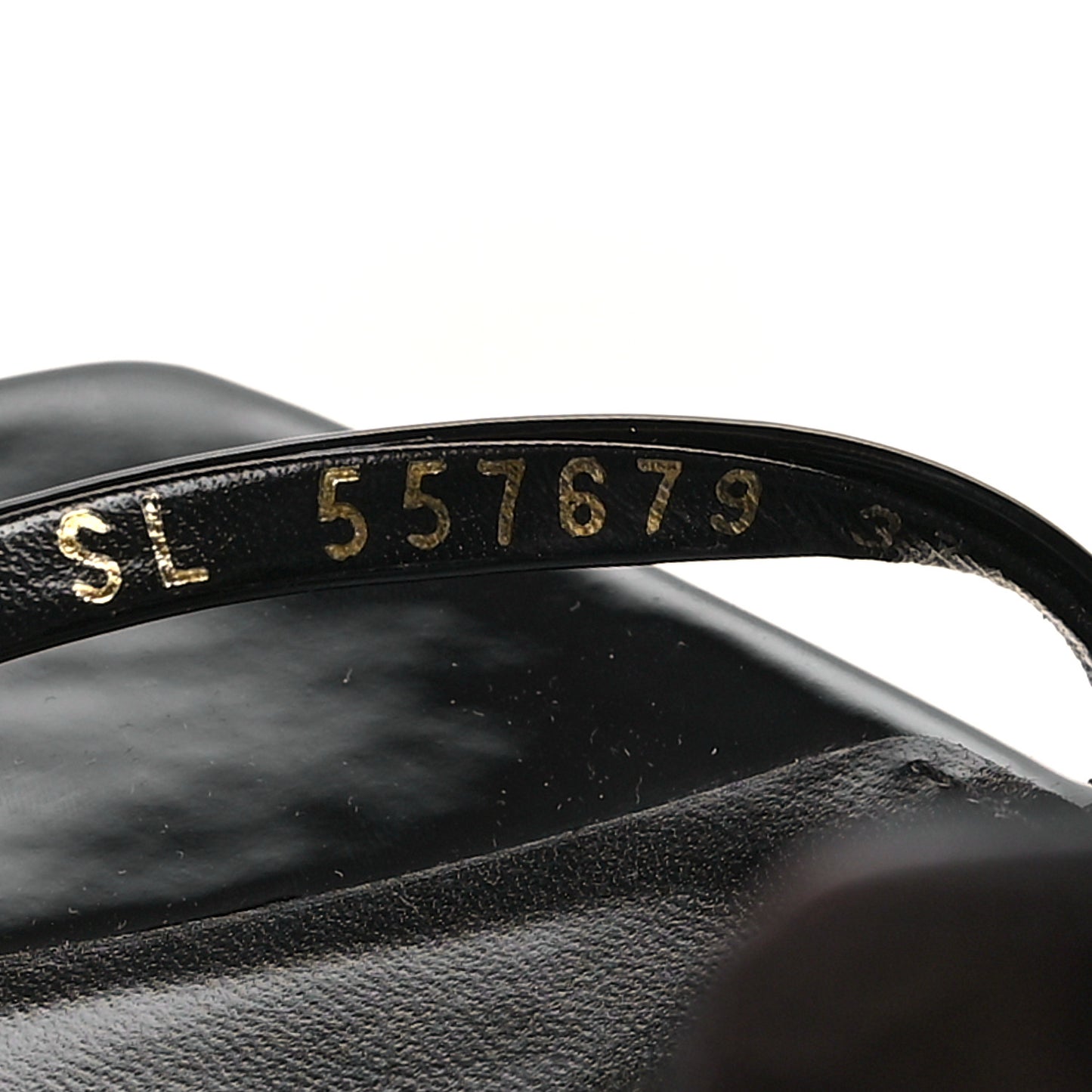 Patent Calfskin Opyum 85 Sandals 37.5 Black Gold