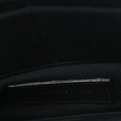 Saint Laurent Calfskin Crocodile Embossed Zip Mini Tablet Sleeve Black 7 of 7