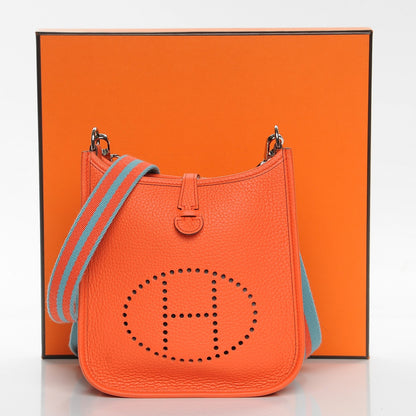 Hermes Taurillon Clemence Amazone Evelyne TPM Orange Poppy Saint Cyr 9 of 9