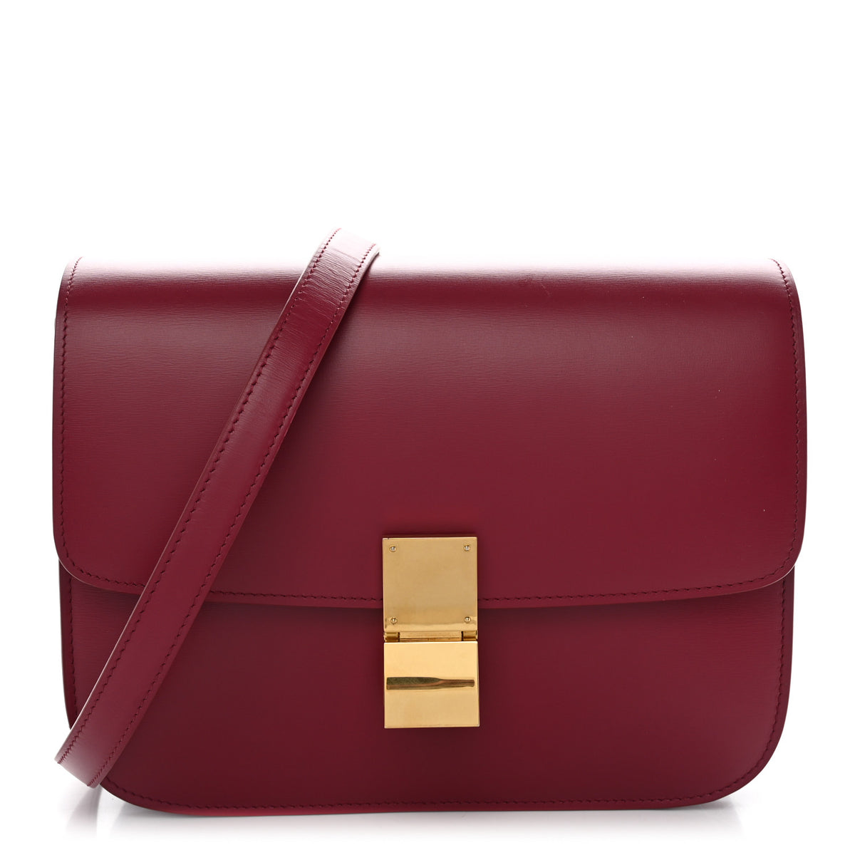 Celine Box Calfskin Medium Classic Box Flap Bag Raspberry 1 of 10