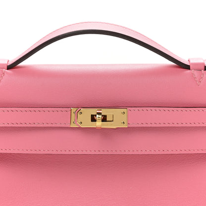 Hermes Swift Kelly Pochette Clutch Rose Azalee 7 of 10