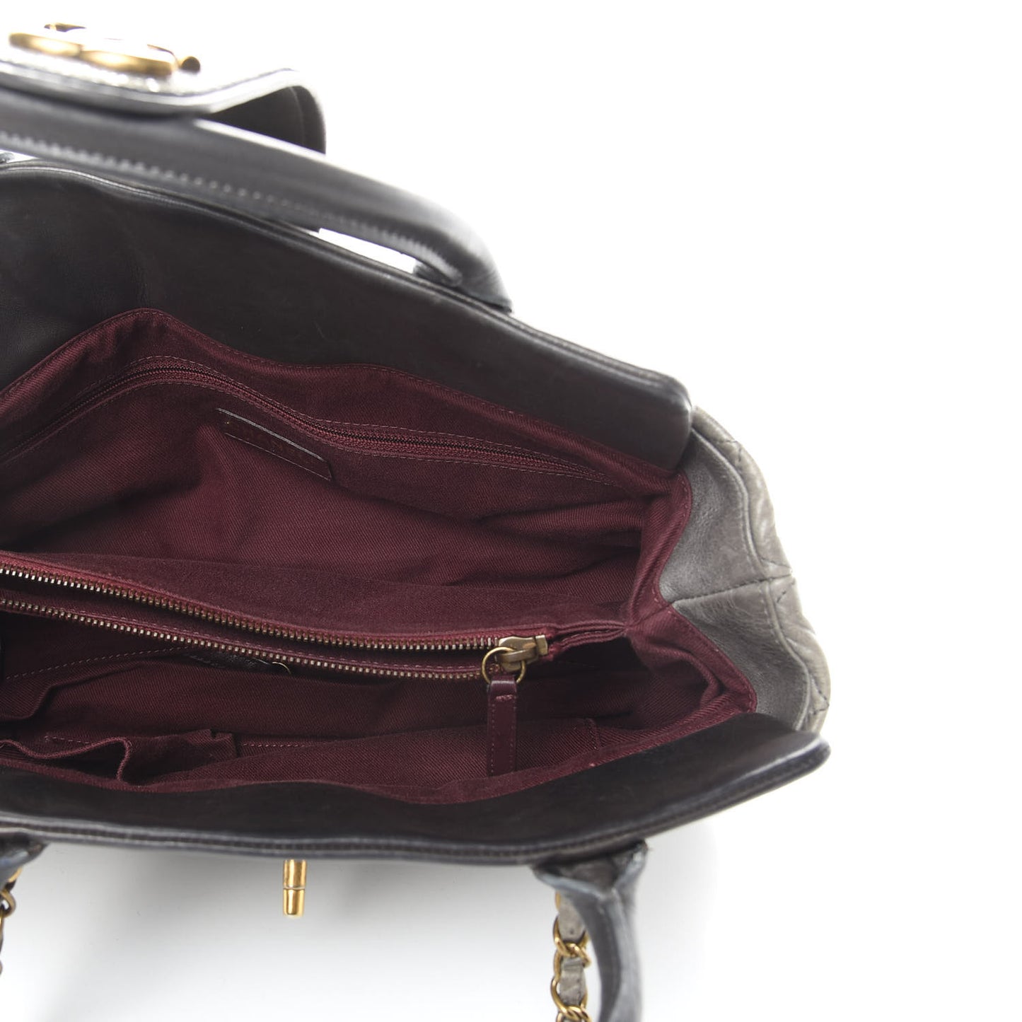Glazed Calfskin Stingray Bindi CC Tote Grey