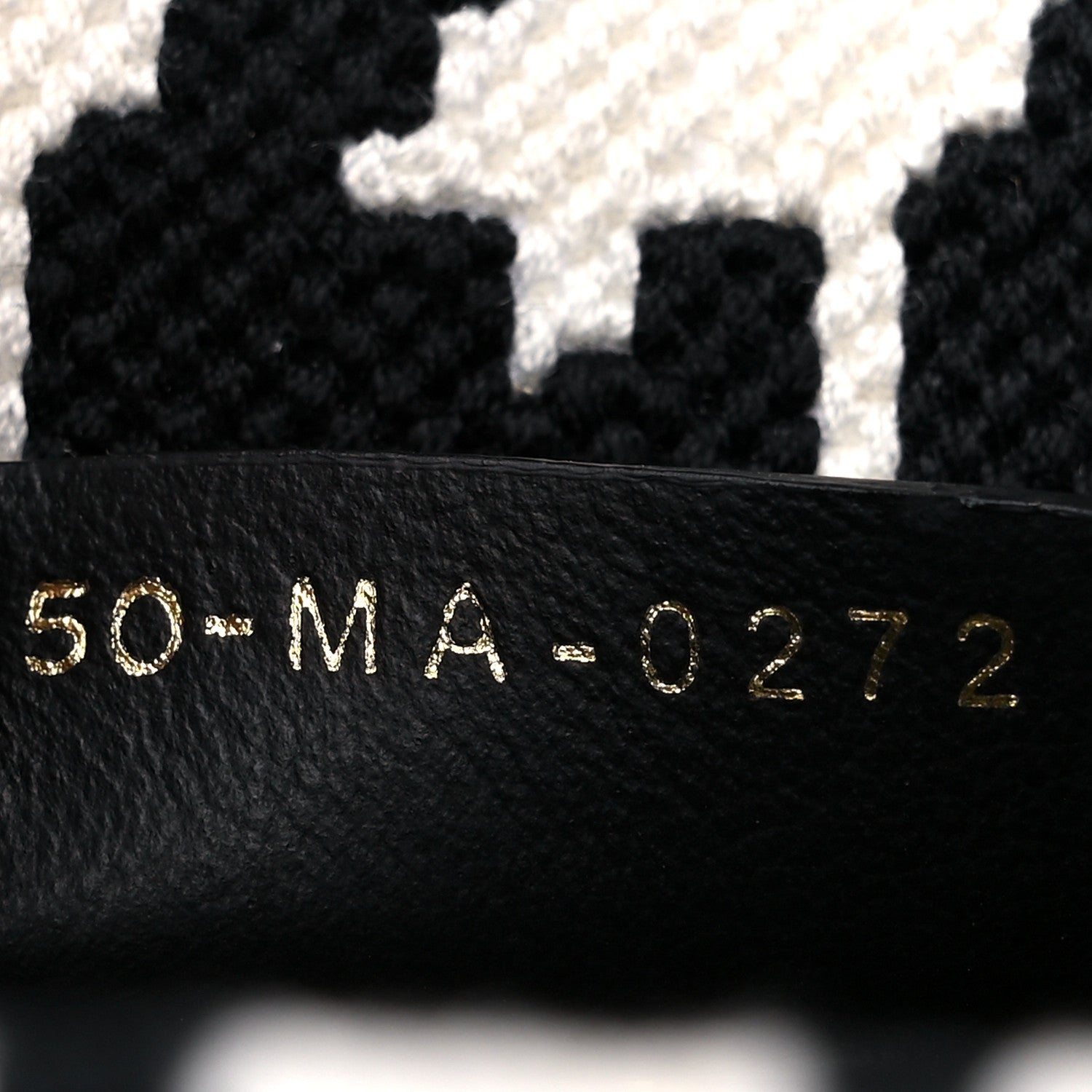 Christian Dior Canvas Macro Houndstooth Embroidered Medium Book Tote Black White 7 of 10