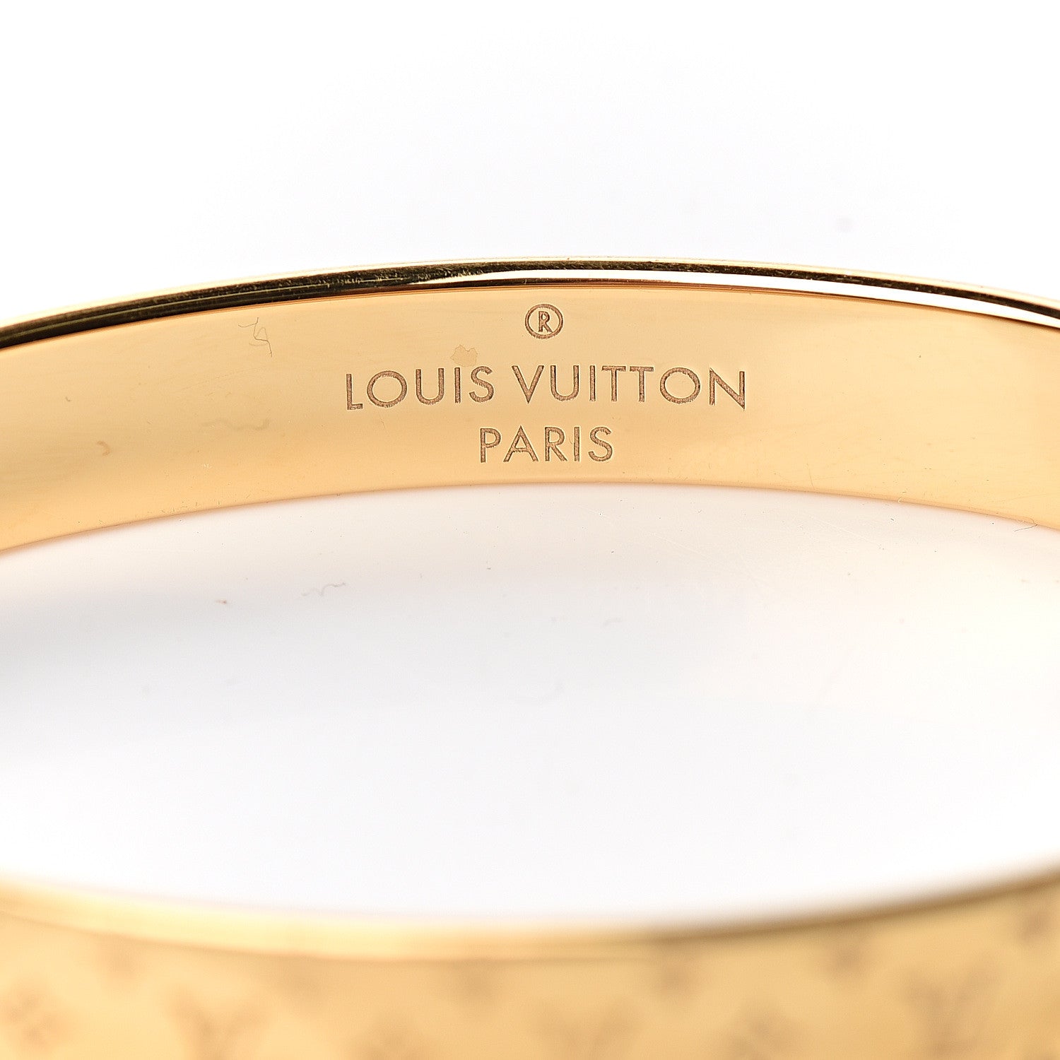 Louis Vuitton Brass Monogram Nanogram Cuff M Gold 4 of 6